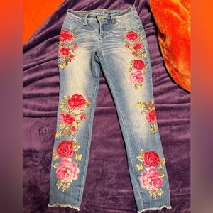 INC International Concepts Denim Floral Embroidered Women's Jeans